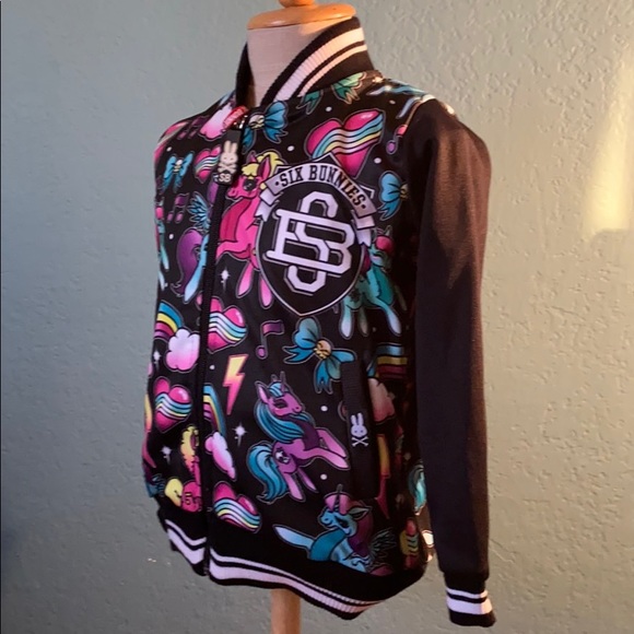 Kids bomber jacket Unicorn black size 2 year. - Picture 2 of 4
